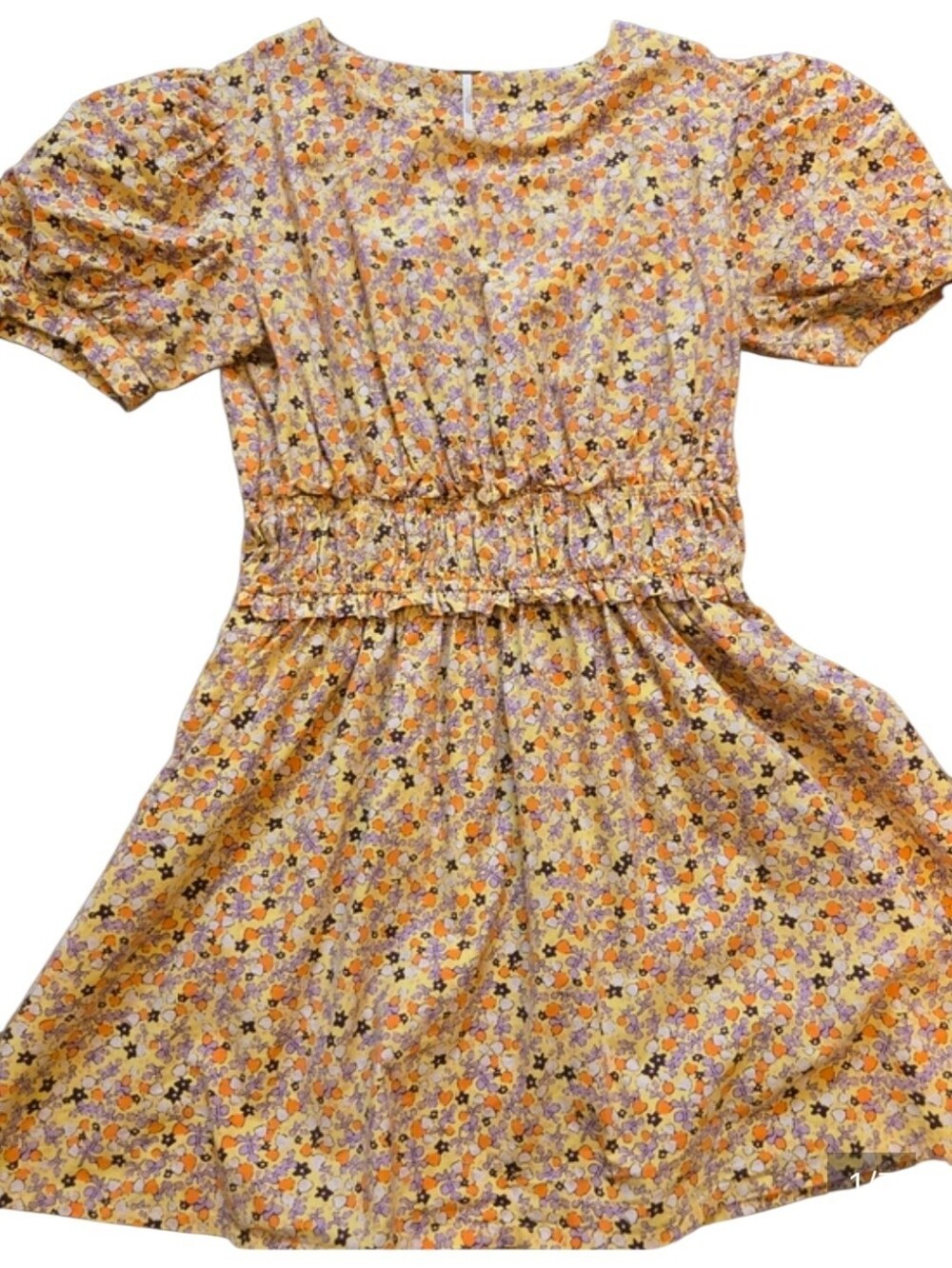 Free People Yellow Floral Mini Dress